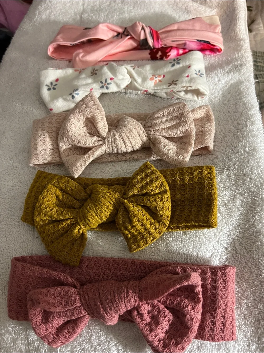 Jessica Simpson Girls Bow Headband Set - Pink, White, Beige, Mustard, Rose